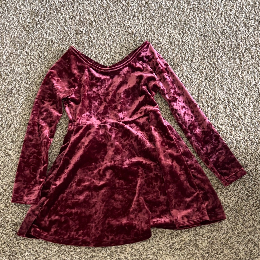 Route 66 Velvet Dress in Deep Red
